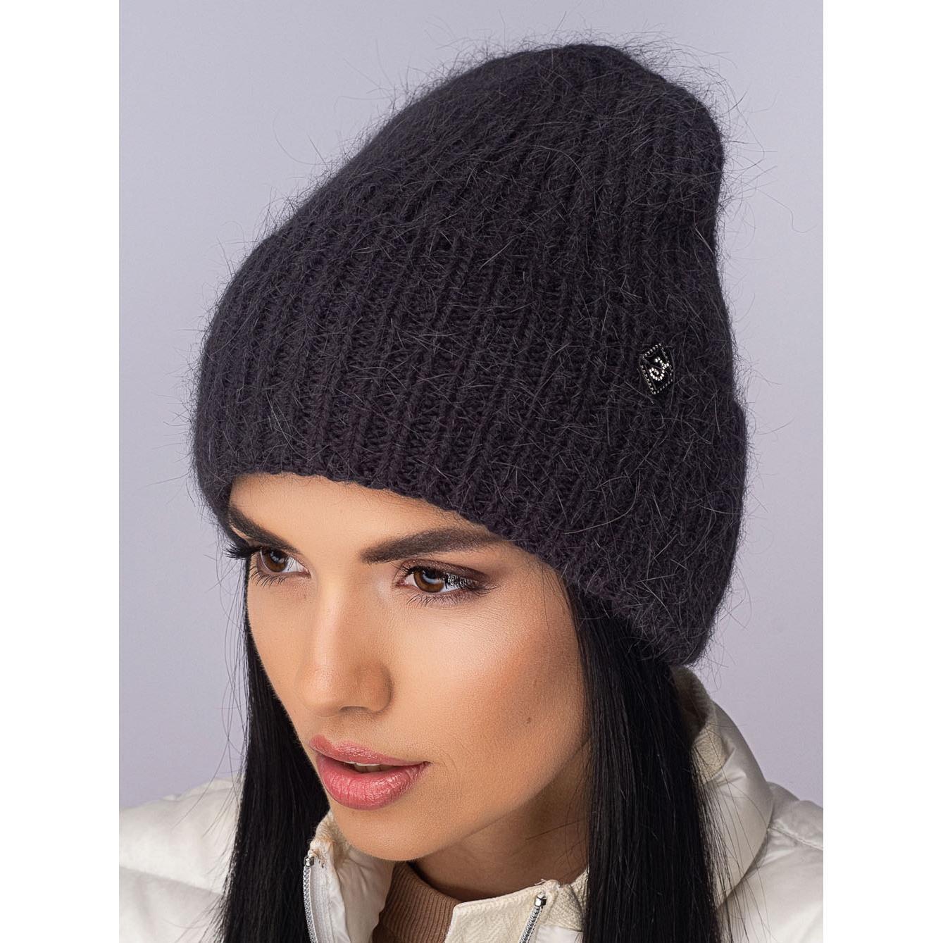 Шапка ангоровая женская Leks Роскошь one size Антрацитовый - фото 1 Шапка ангоровая женская Leks Роскошь one size Антрацитовый - фото 1