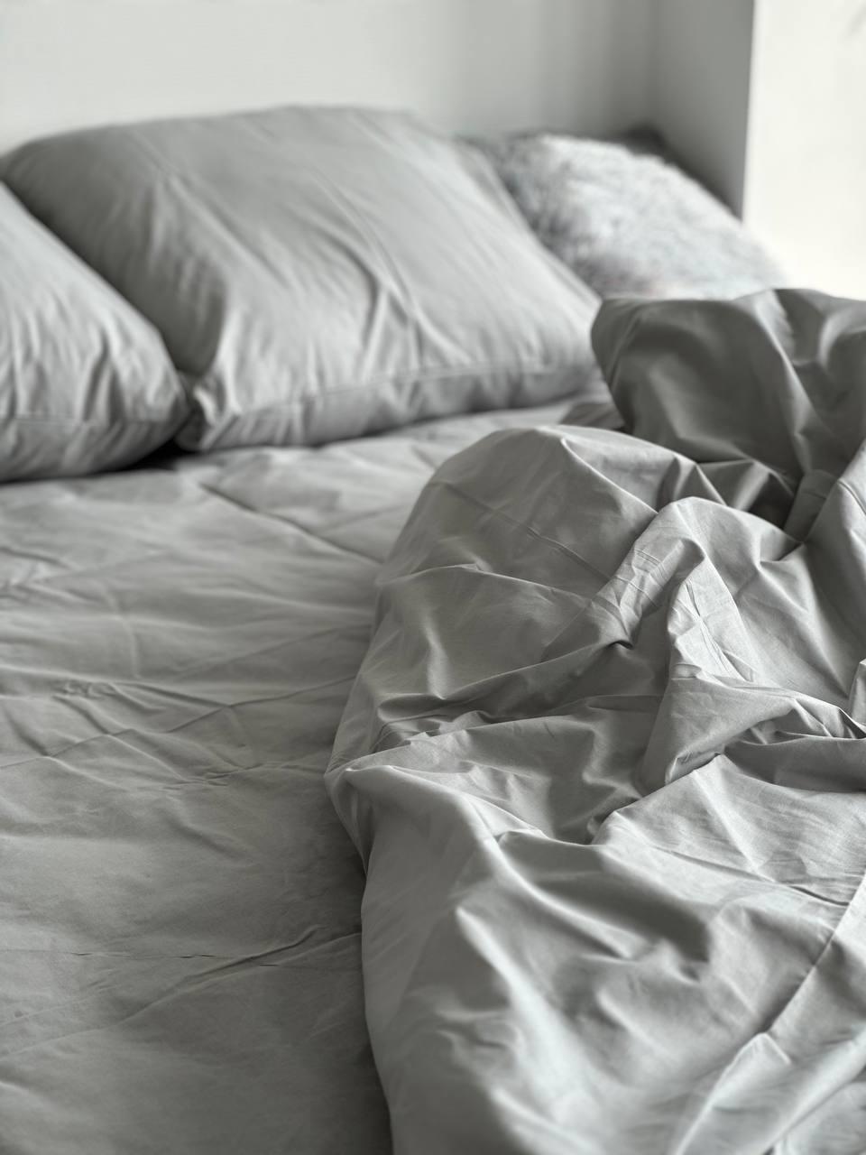 Комплект постельного белья Однотонный семейный бязь 200х220 см Серый - фото 2