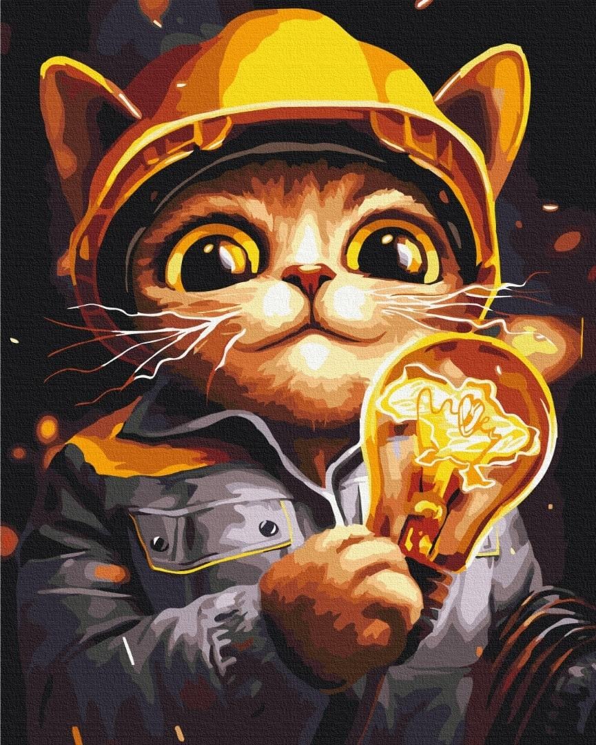 Картина по номерам Brushme BS53441 Котик Энергетик Марианна Пащук 40x50 см (1739762753)