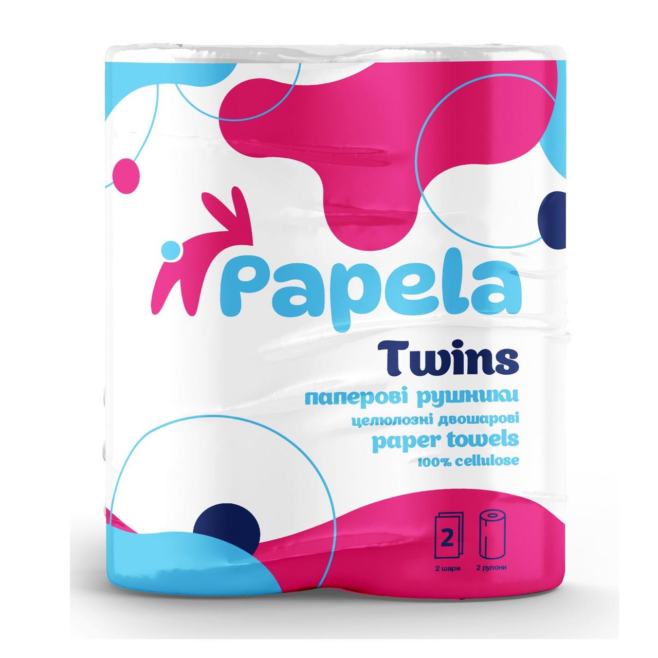 Полотенца бумажные двухслойные Papela Twins 83 отрыва 2 шт.