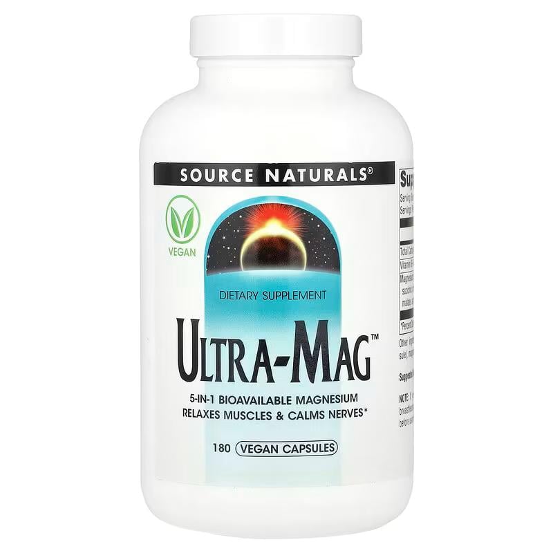 Магниевый комплекс Source Naturals Ultra-Mag 180 vcaps