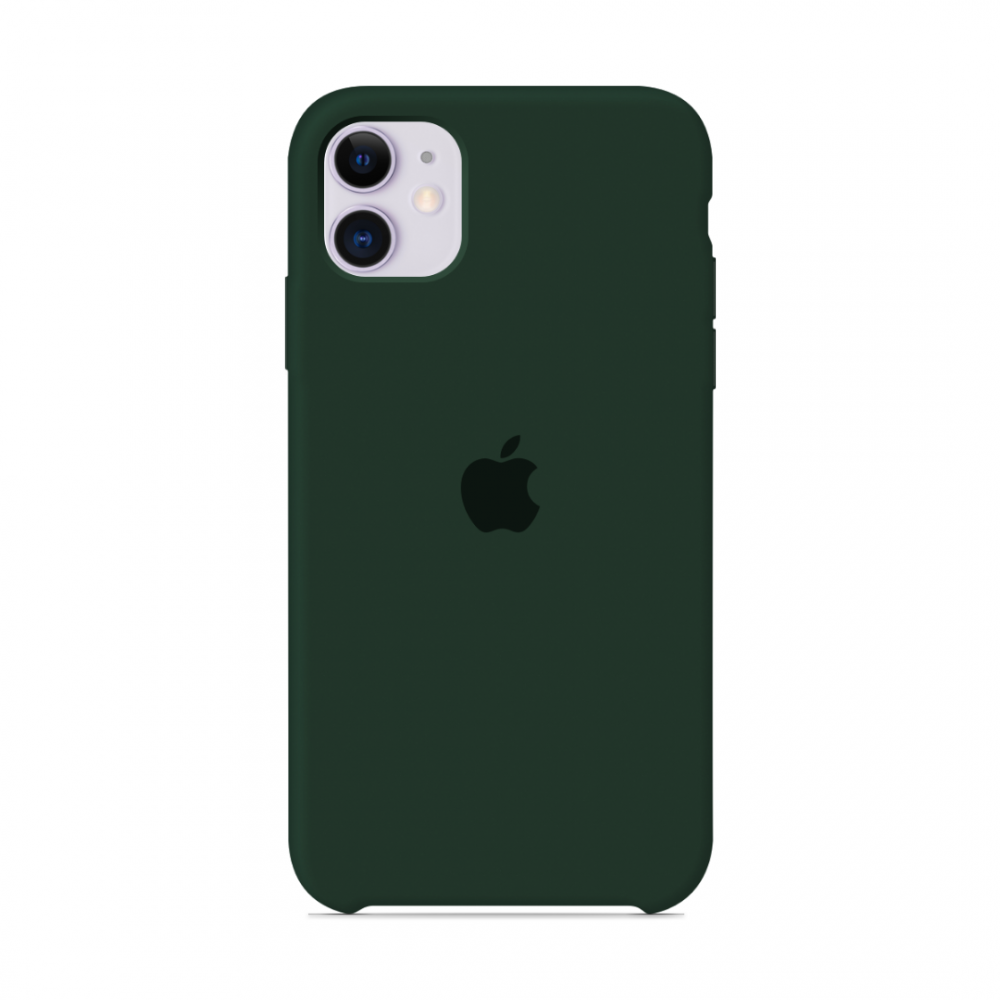 Силіконовий чохол накладка Apple Silicone Case for iPhone 11, Dark Green (HC) (A) - фото 2