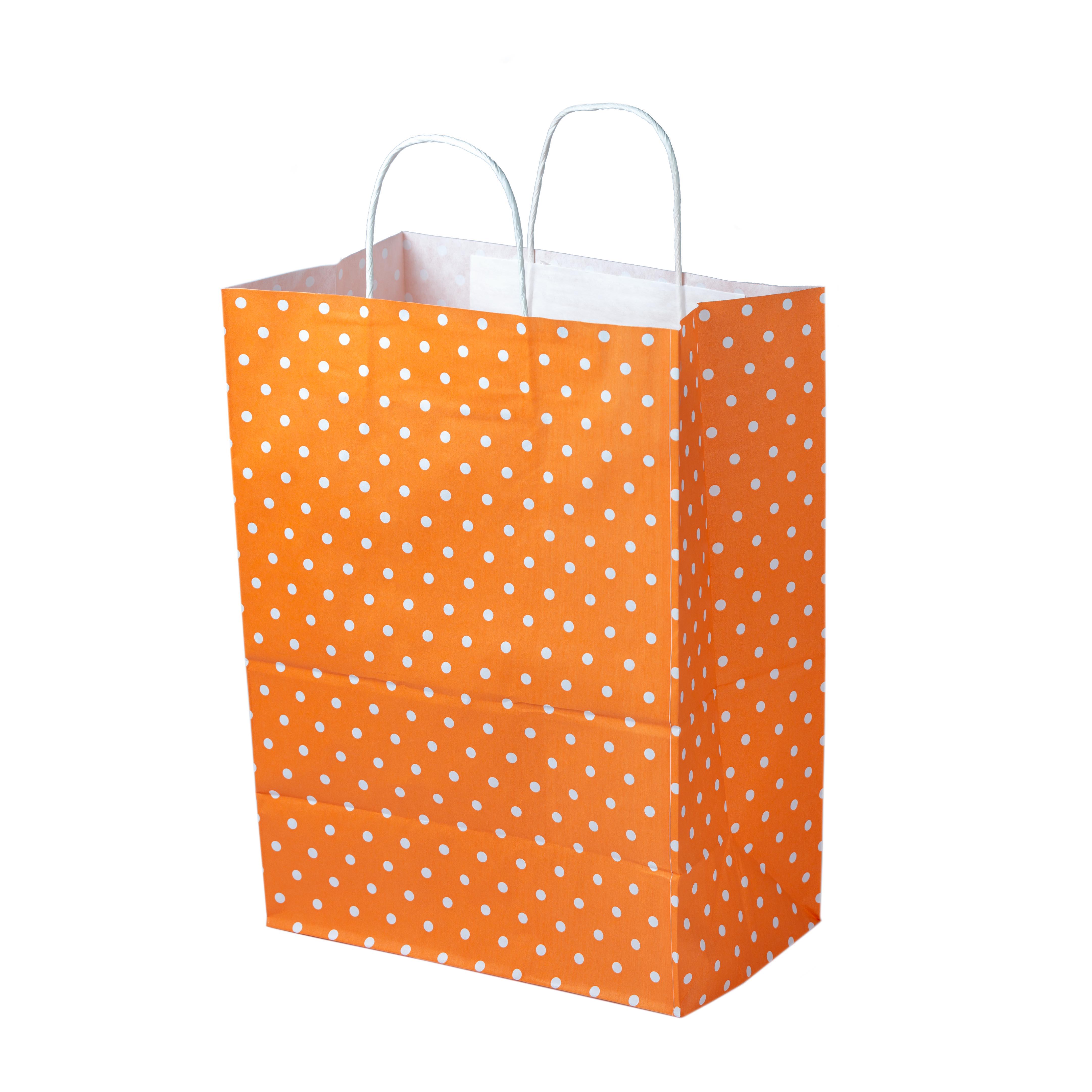 Бумажный пакет с кручеными ручками Eko-kraft 260х150х350 мм 30 шт. Оранжевый