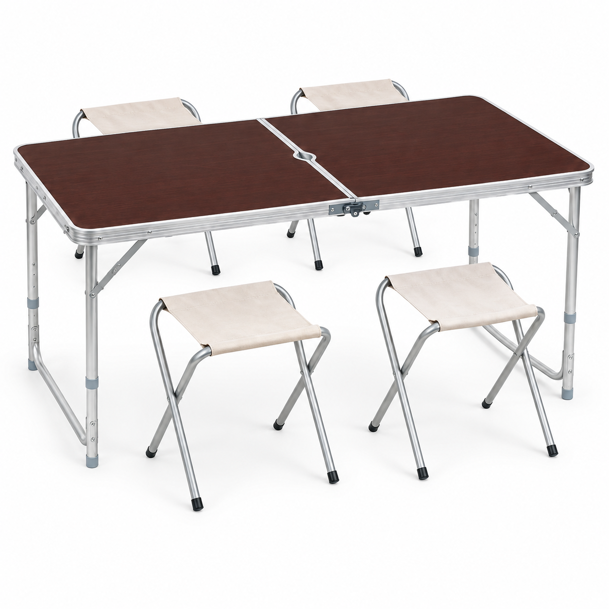 Стол для пикника Folding Table с 4 стульями Коричневый (5525)