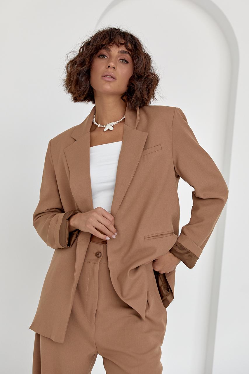 Піджак однобортний на ґудзику L Коричневий (11686263) Піджак однобортний на ґудзику L Коричневий (11686263)