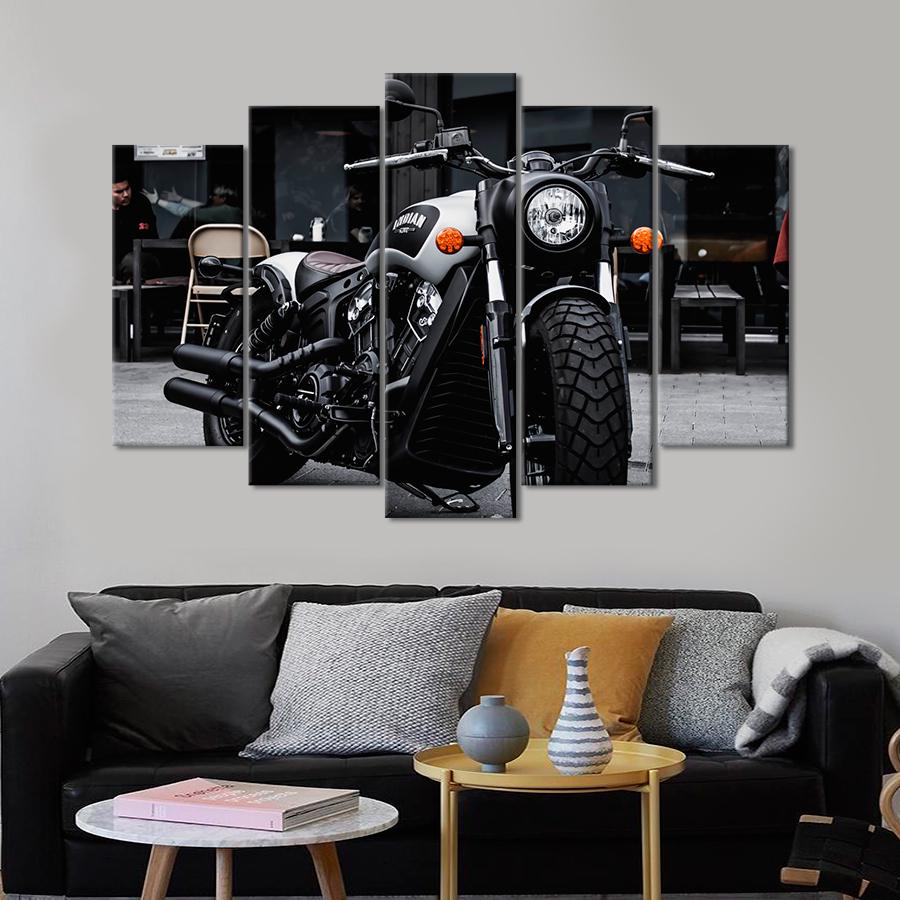 Картина Автомобиль Роскошный мотоцикл Indian Scout Bobber 112x68 см (A1207-5)