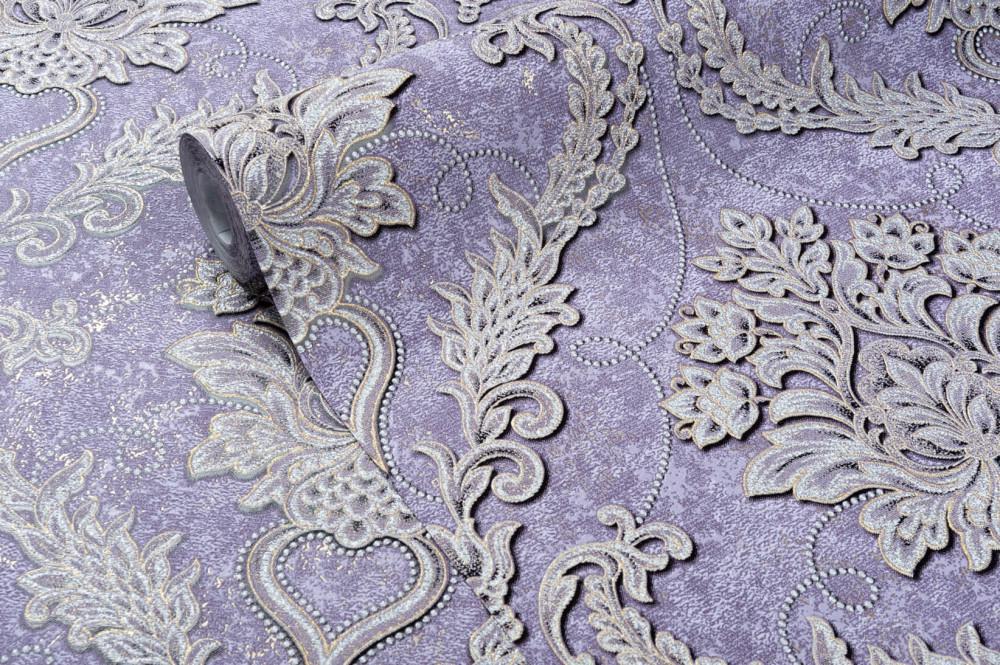 Обои флизелиновые Vinil Эвери ДХV-1593 Декор вспененный винил LS 1,06х10,05 м Фиолетовый