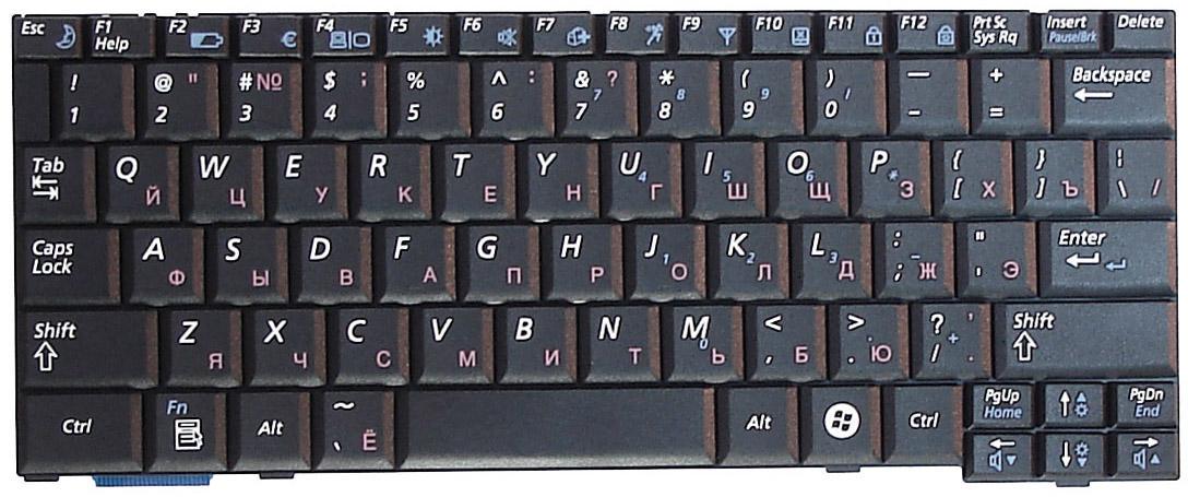 Клавіатура для ноутбука Samsung NC20 Black Клавіатура для ноутбука Samsung NC20 Black