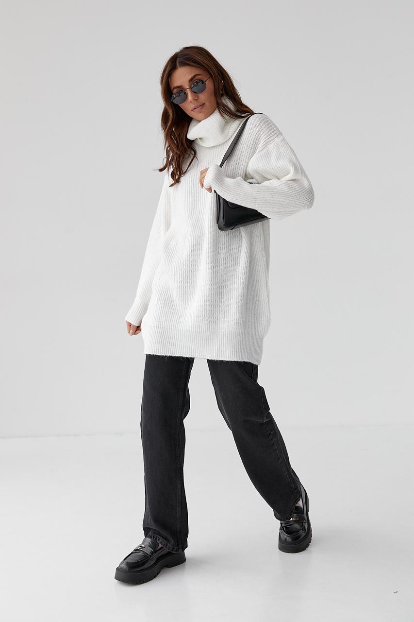 Свитер-туника вязаный LUREX L Молочный (9506263)