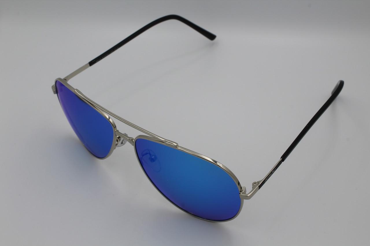 Солнцезащитные очки зеркальные поляризационные Jackfalali aviator Голубой 9910 с2 (2579334502) - фото 4