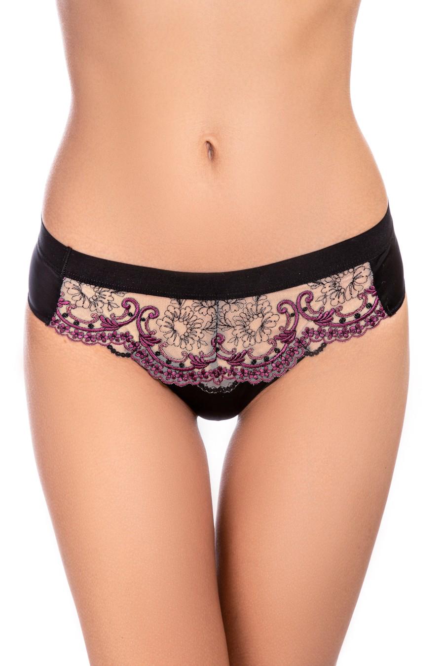 Трусики бразилиана ZeBra р. 3/M Обжаренный миндаль/Черный (62538)