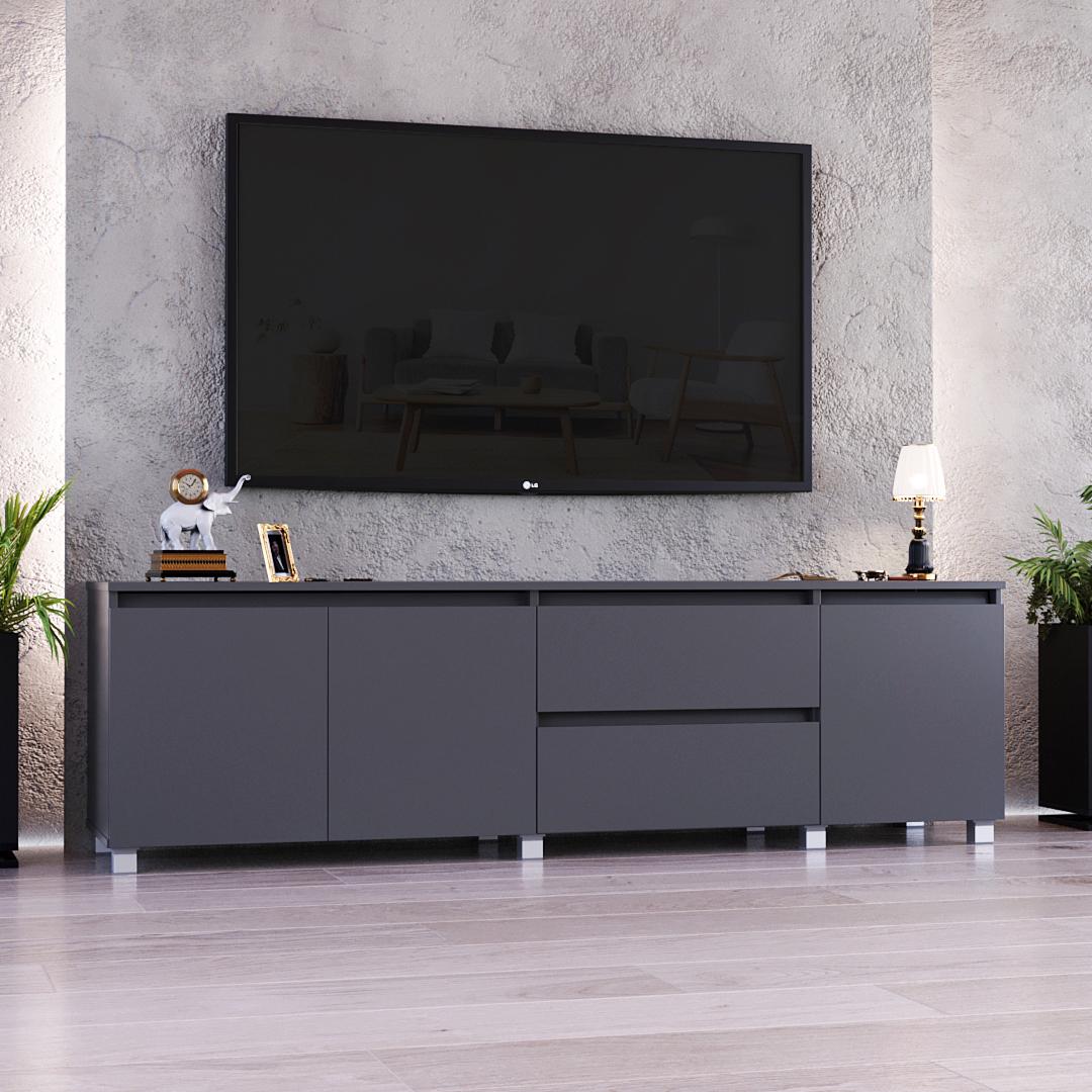 Тумба ТВ DiPortes Капрі К-233 178/53/40 см Антрацит (01285)