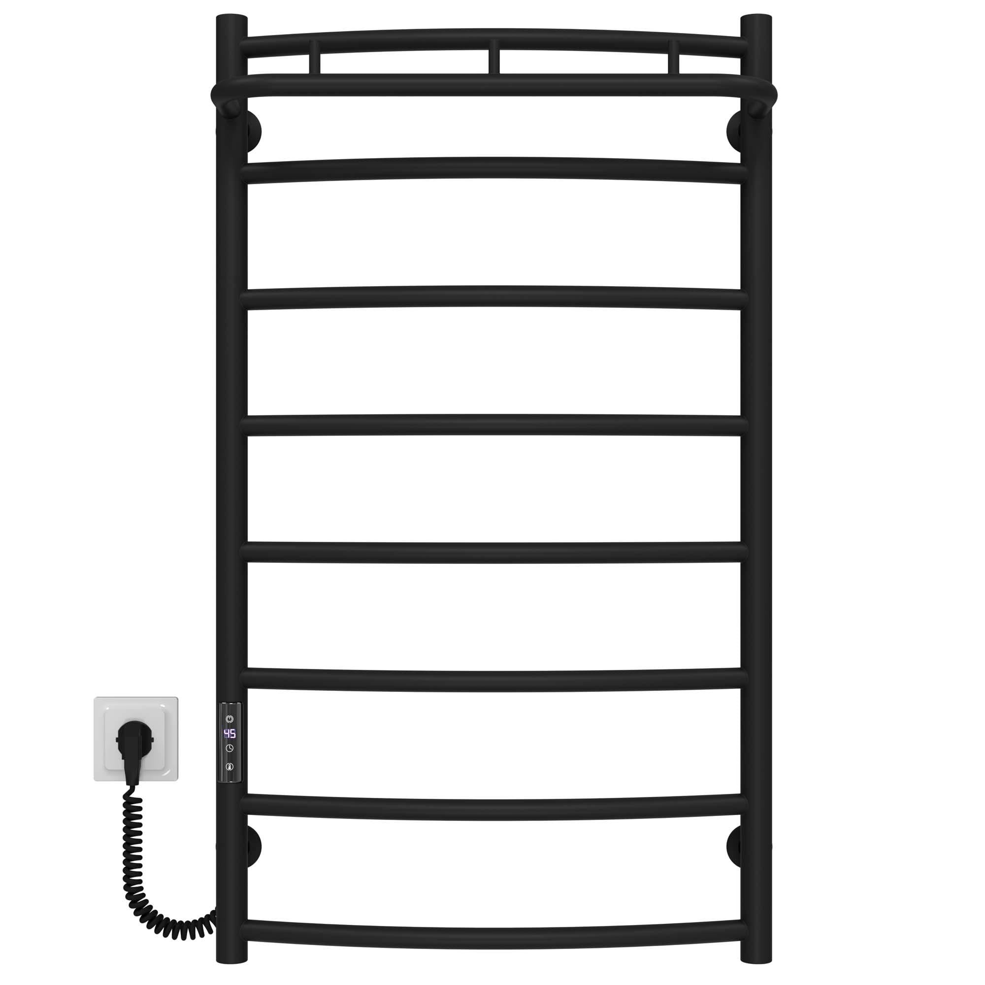 Рушникосушарка електрична Deffi Класік N П8 JD03 ліве підключення нержавіюча сталь 500х900 мм Чорний (C.KN.90.50.8.E.B.L.1)