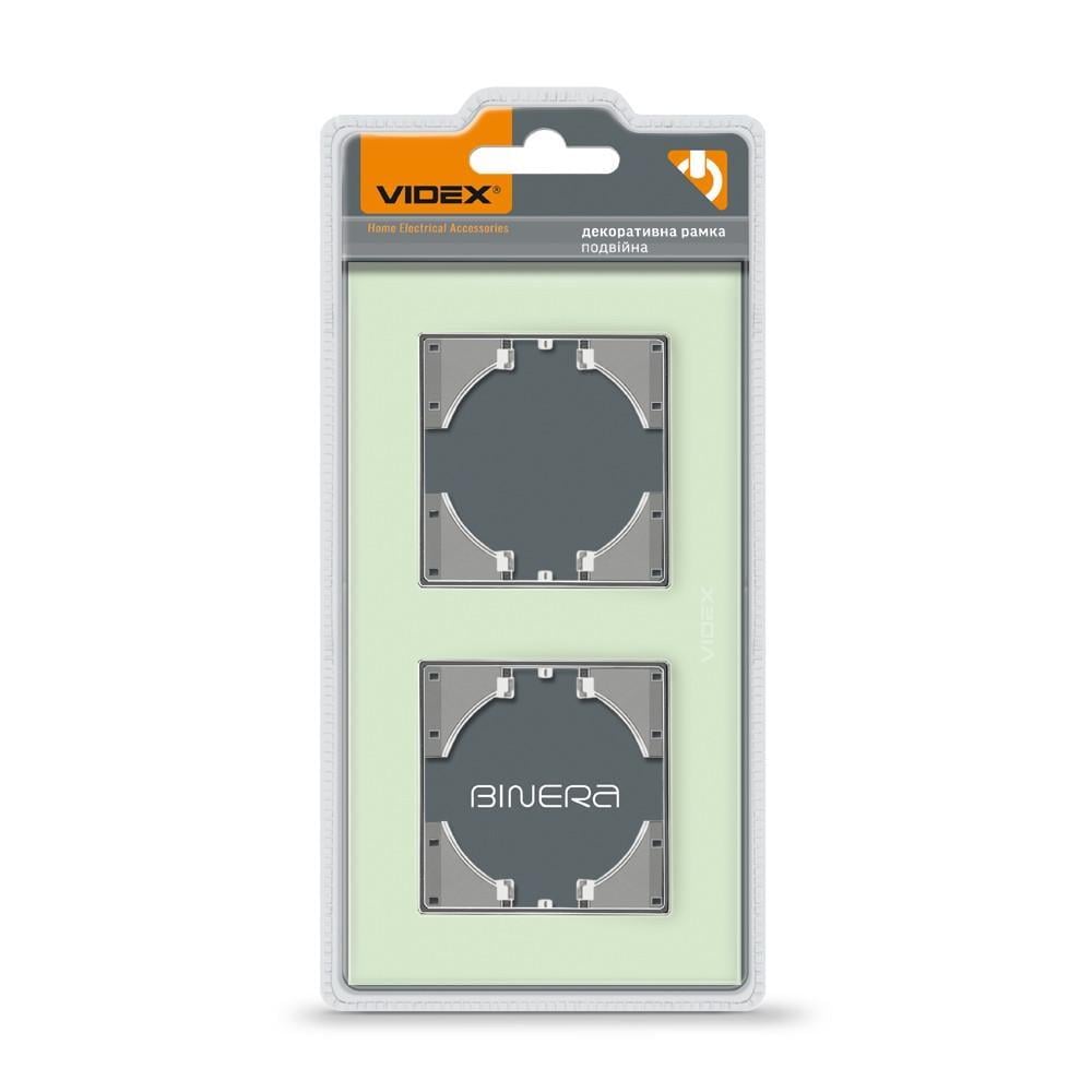 Рамка скляна горизонтальна Videx Binera VF-BNFRG2H-GR