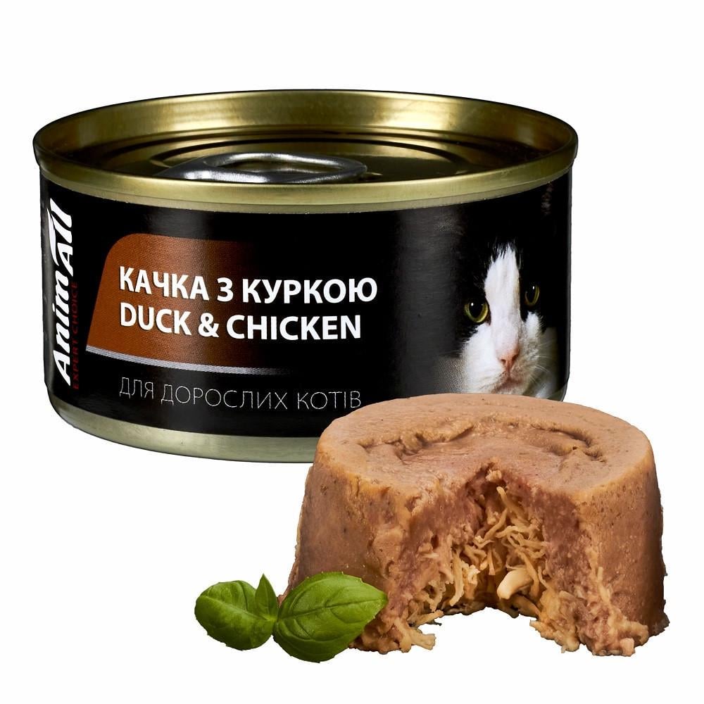 Корм влажный AnimAll для кошек Утка с курицей 80 г (2998381587)
