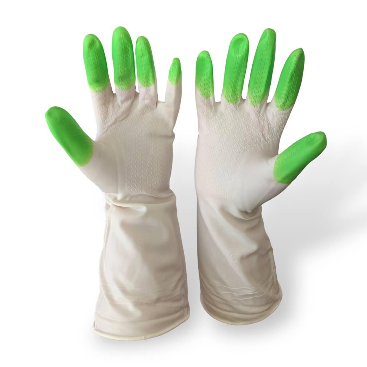 Перчатки хозяйственные латексные AO MEI с антискользящим покрытием 1 пара L