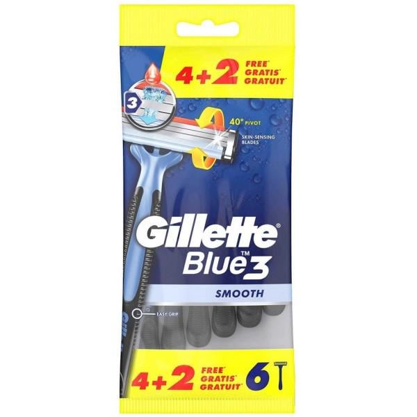Станок для гоління чоловічий Gillette Blue 3 Smooth 6 шт. - фото 1