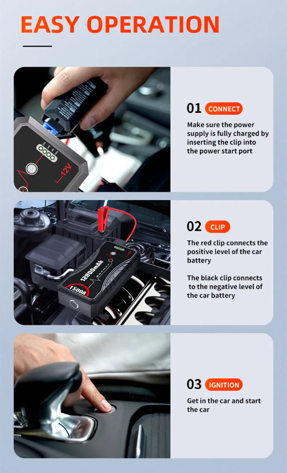 Стартер автомобільний Jump Starter Delong 1500 А - фото 7