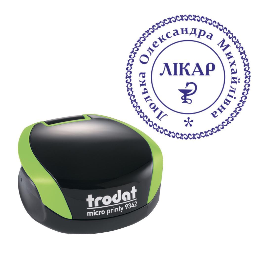 Печать Врач на карманном оснащении Trodat Micro Printy 9342 d 30 мм Зеленый (Л17/9342/G)