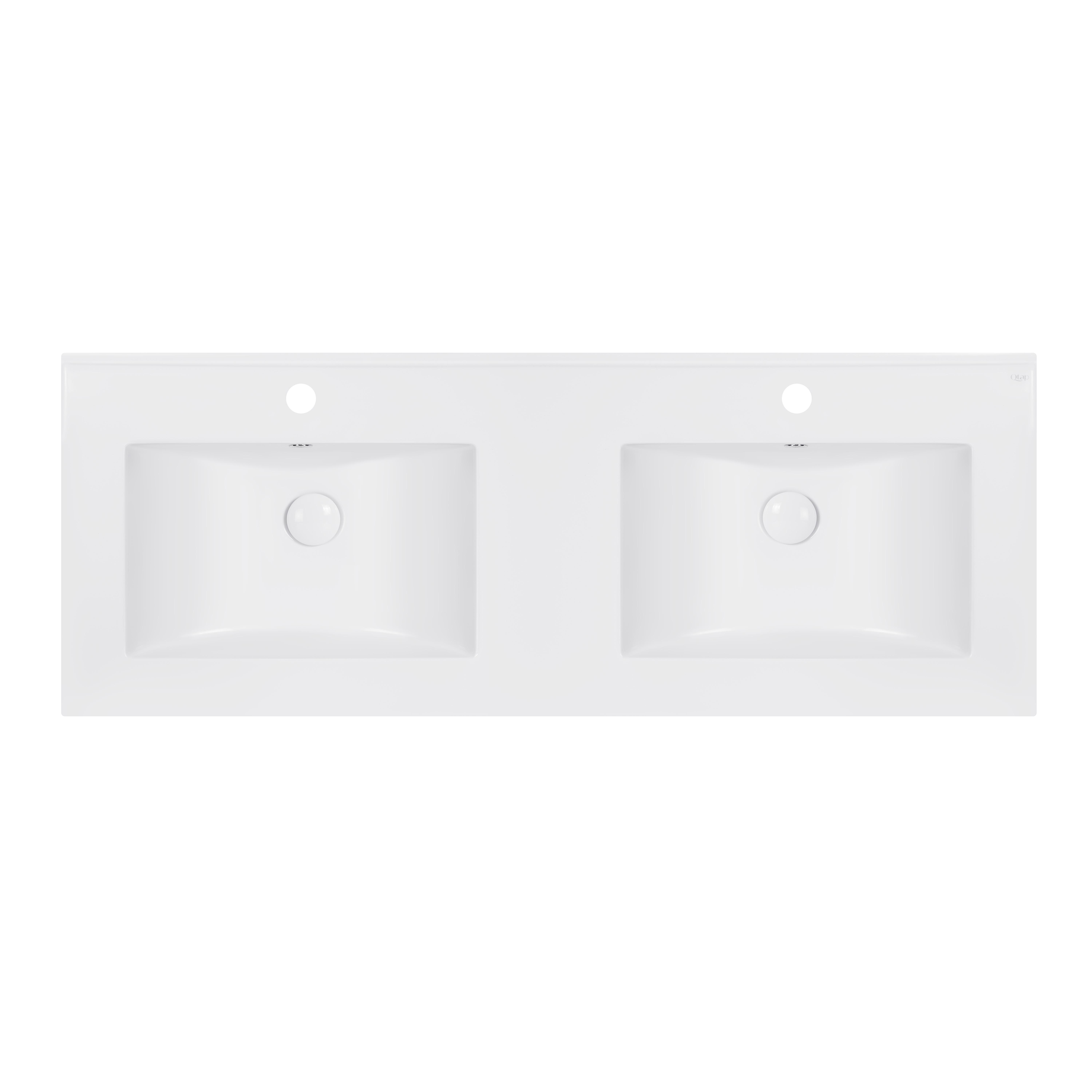 Раковина двойная Qtap Albatross ED 1200х460х180 QT01119120EDW с донным клапаном White