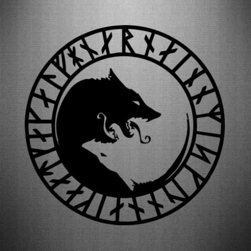 Наклейка Celtic Wolf Symbol 35x35 см Черный (21561989)