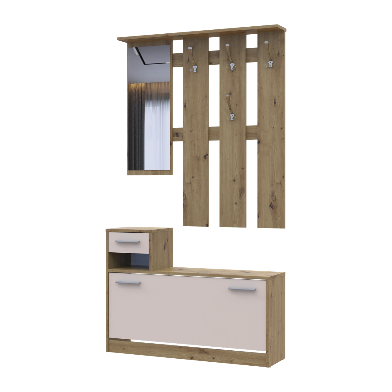 Передпокій Doros Alice 1 дзеркало 100х25х182,9 см Дуб Евок/Кашемір (44900360)