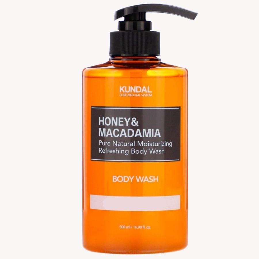Питательный ароматический гель для душа Honey&Macadamia Body Deep Musk Kundal 500 мл (8809693255092)