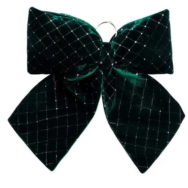 Бант новогодний с геометрическим узором бархатный 45х50 см Зеленый (21-107-CR-2-18) Бант новогодний с геометрическим узором бархатный 45х50 см Зеленый (21-107-CR-2-18)