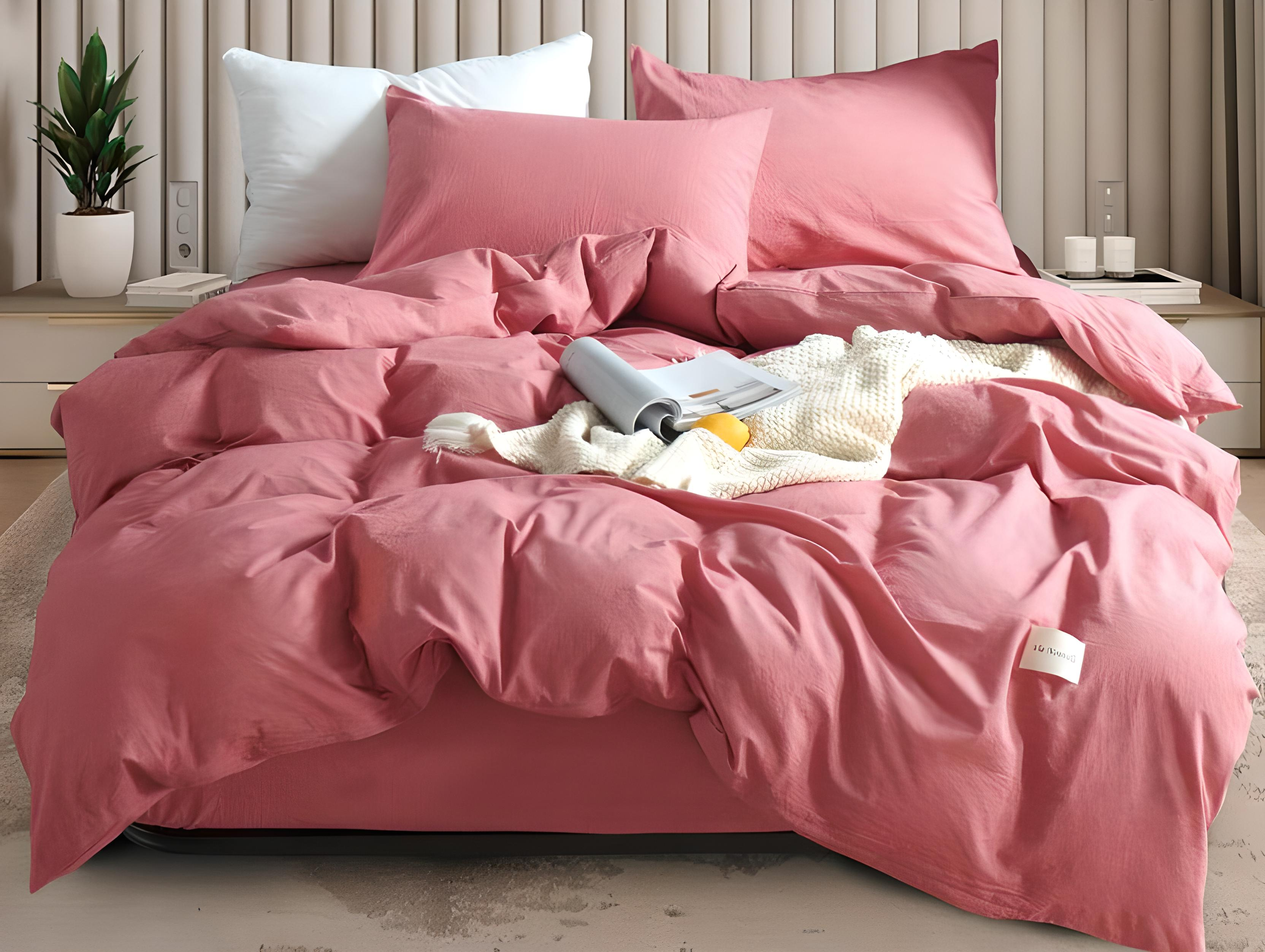 Постельное белье Vie Nouvelle Washed cotton евро на резинке вареный хлопок 200х220 см (W19E180)