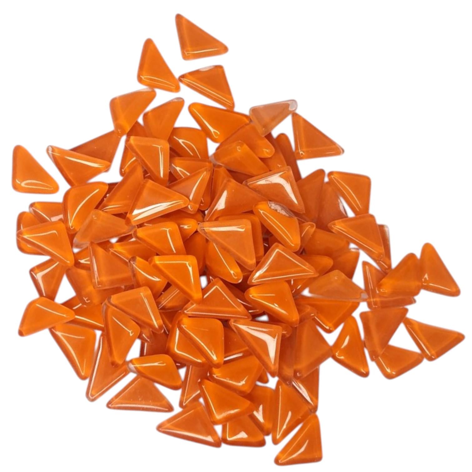 Набор кусочков мозаики треугольные 4 мм 200 г 150-180 шт. Оранжевый (7806)