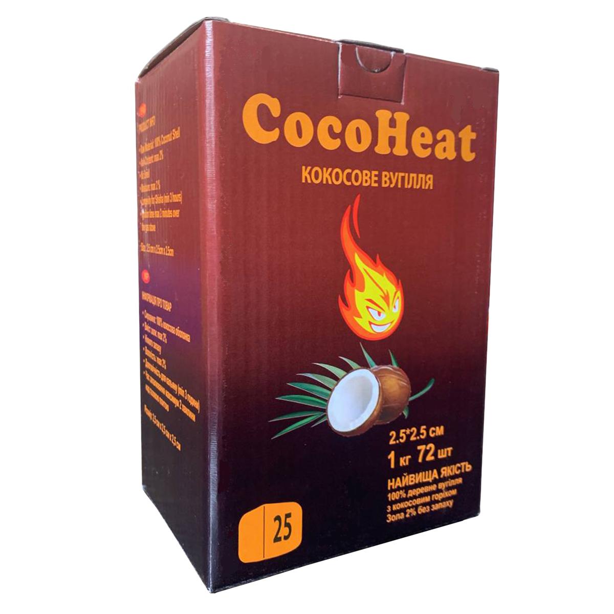 Кокосове вугілля для кальяна Coco Heat 1 кг - фото 1