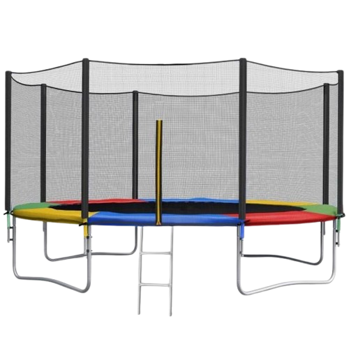 Батут Just Fun 374 см Multicolor наружная сетка/стремянка (2371522897)