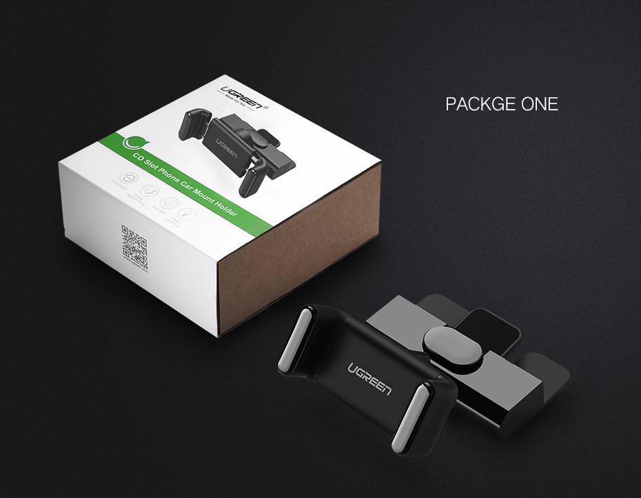 Автотримач в CD слот Ugreen Car Mount 360° Чорний - фото 7