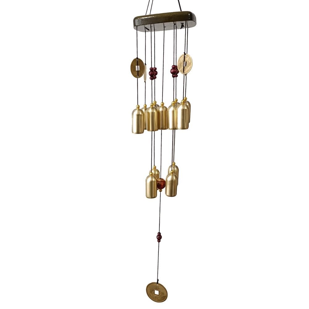 Музыка ветра 13 металлических колокольчиков цилиндр 60x9,5 см Желтый (С5668)