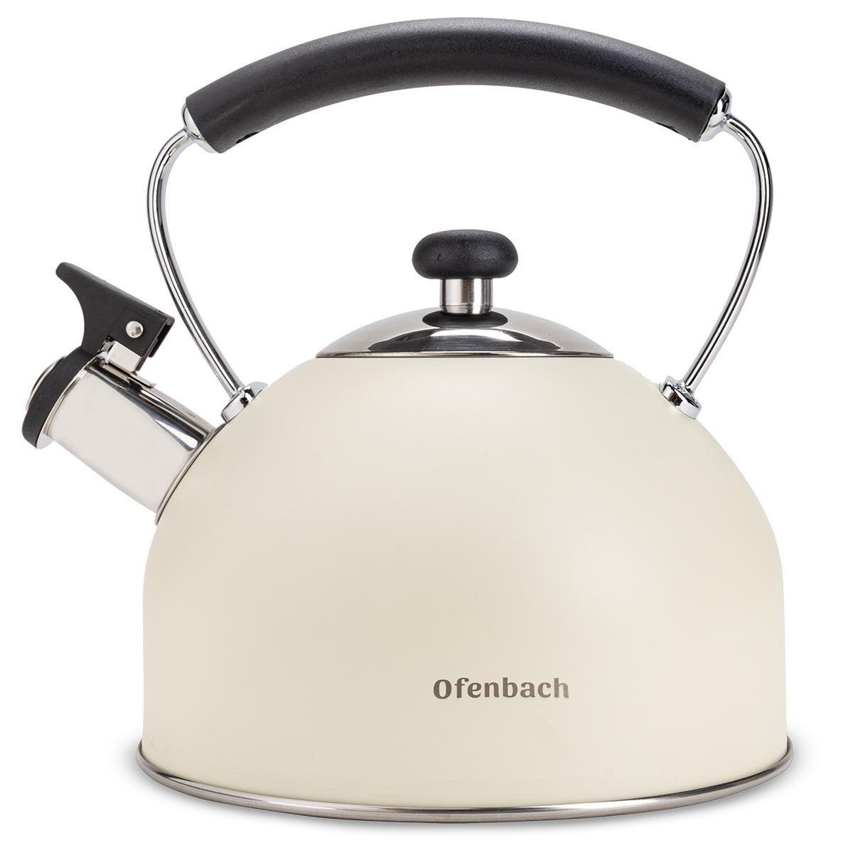 Чайник зі свистком та нейлоновою ручкою Ofenbach KM-100325 з нержавіючої сталі 2,2 л Білий (150-84-100325) - фото 1 Чайник зі свистком та нейлоновою ручкою Ofenbach KM-100325 з нержавіючої сталі 2,2 л Білий (150-84-100325) - фото 1