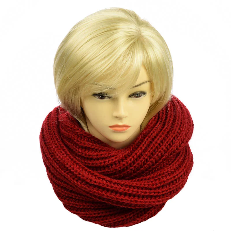 Женский шарф-хомут Английская резинка Красный