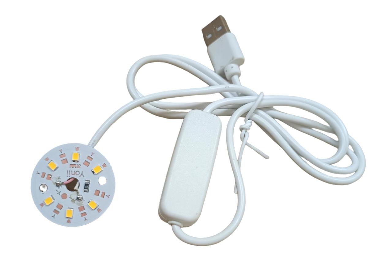 Светодиодный светильник Yonii круг USB 5В 31 мм Теплое свечение (3815)