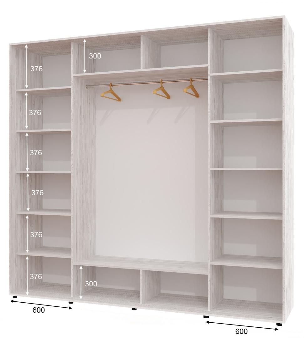 Корпус шкафа-купе Алекса ШК-05 250х60х240 см Аляска - фото 2