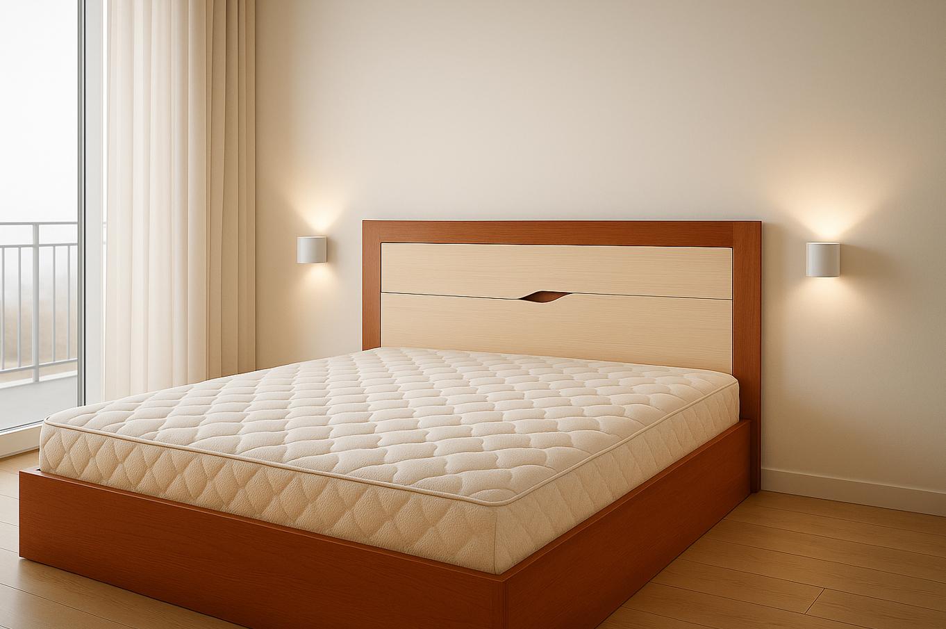 Кровать Мастер Форм Доминика без каркаса под матрац 1800 1840х2040х950 мм Яблоня/Дуб молочный
