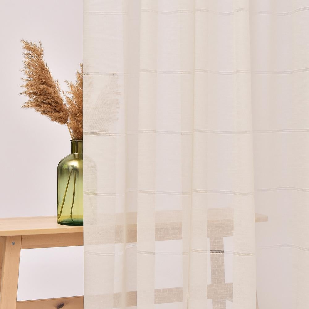 Ткань тюль рогожка Atalante V-101 люрекс Крем (24755)