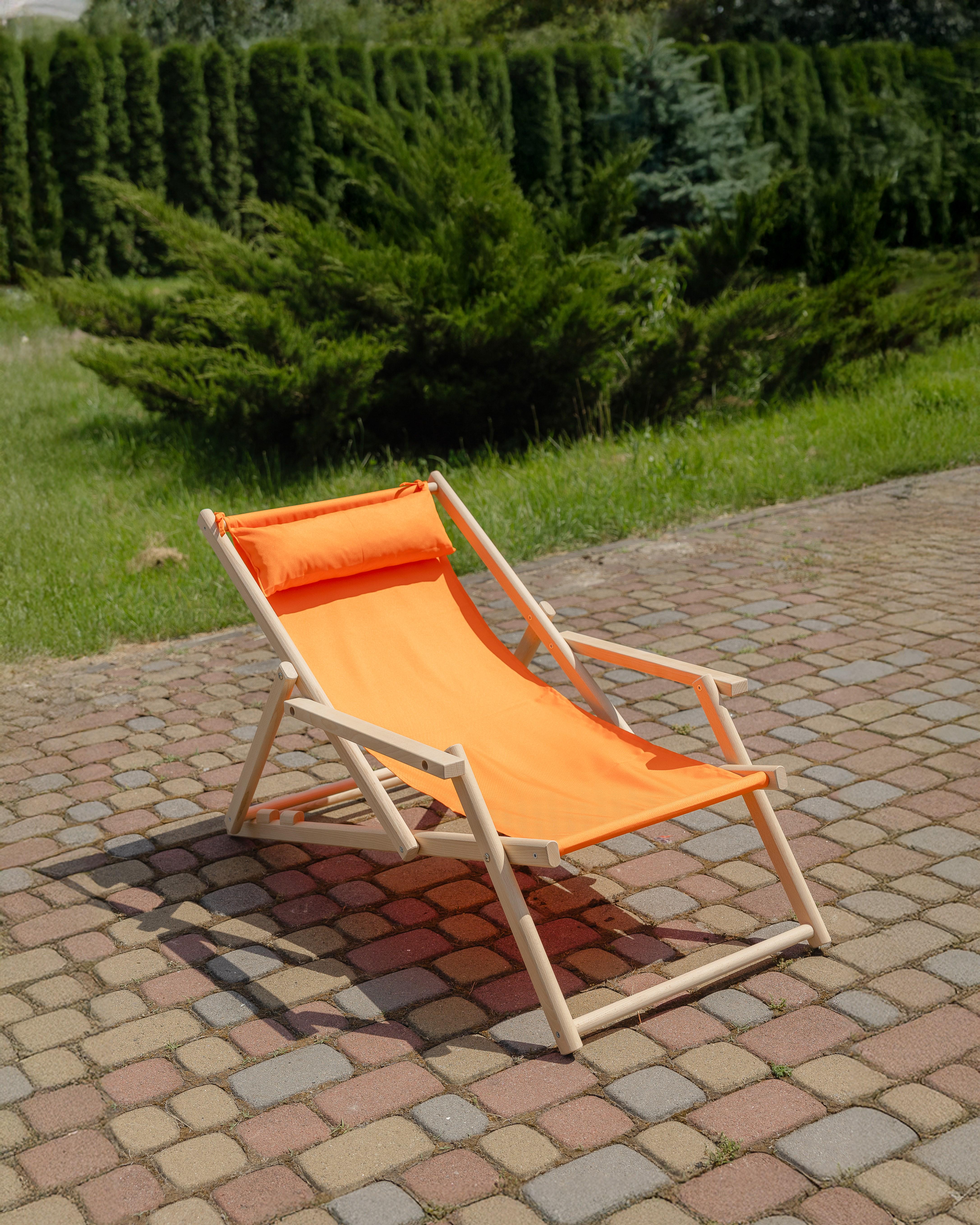 Шезлонг дерев'яний розкладний XRmaster з підлокітниками та підголовником Помаранчевий (0002245) - фото 7 Шезлонг дерев'яний розкладний XRmaster з підлокітниками та підголовником Помаранчевий (0002245) - фото 7