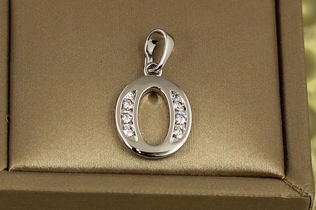 Кулон Xuping Jewelry Буква O 1,5 см Серебристый (29225273)