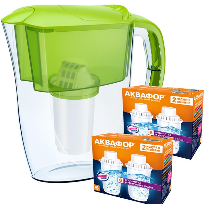 Фильтр-кувшин Аквафор Смайл Жесткость четыри картриджа В6 Лимонный (888569)