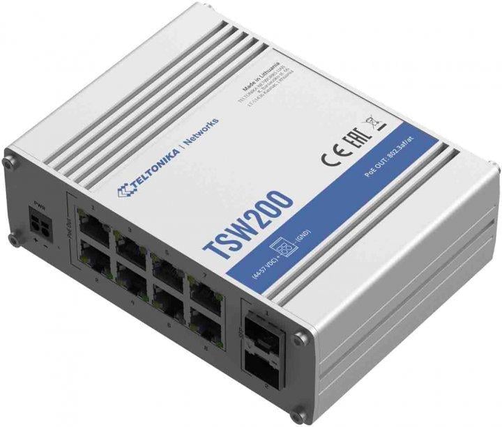 Коммутатор Teltonika TSW200000010 неуправляемый 8 Gigabit Ethernet/2XSFP Poe+ (570962)