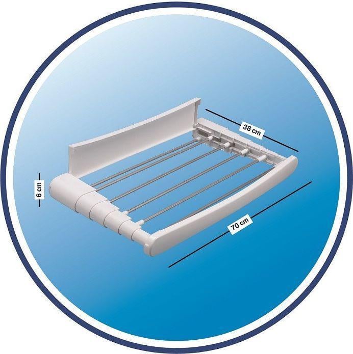 Сушарка для білизни настінна Vileda Genius 70 70х34х6 см (157338) - фото 3