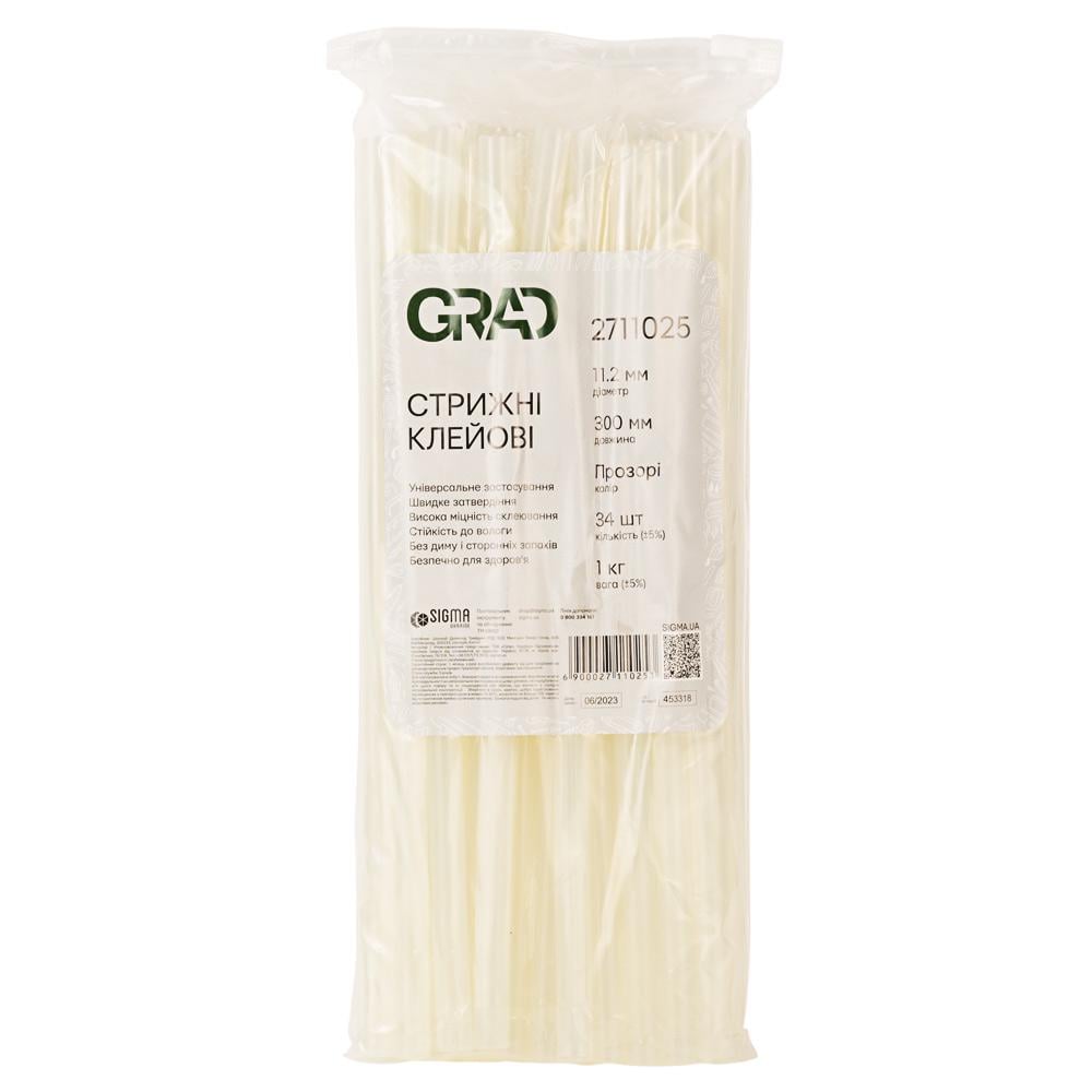 Стержни клеевые GRAD 2711025 Ø 11,2×300 мм 1 кг Прозрачный (2711025)