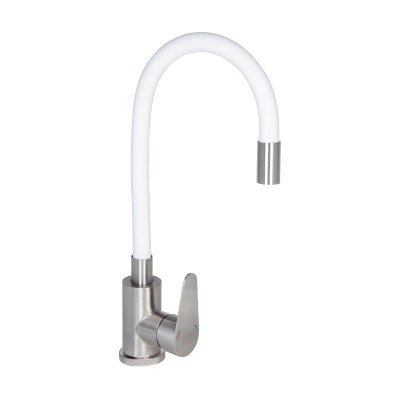 Смеситель для кухни Lidz Vida 015F3 с гибким изливом k35 White LDVID015F3WHI43357 (17226285)