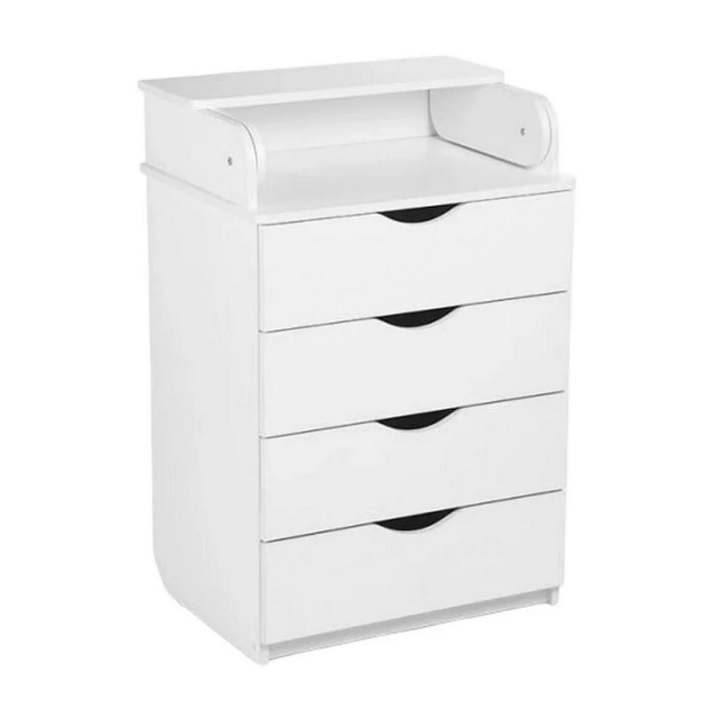 Комод-пеленатор DSK-602 с четырьмя ящиками и съемным пеленатором Белый