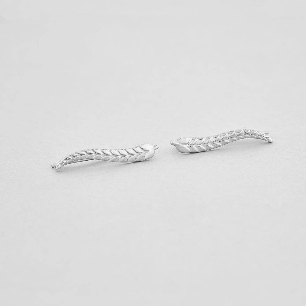 Серебряные серьги Minimal Перо (9433)