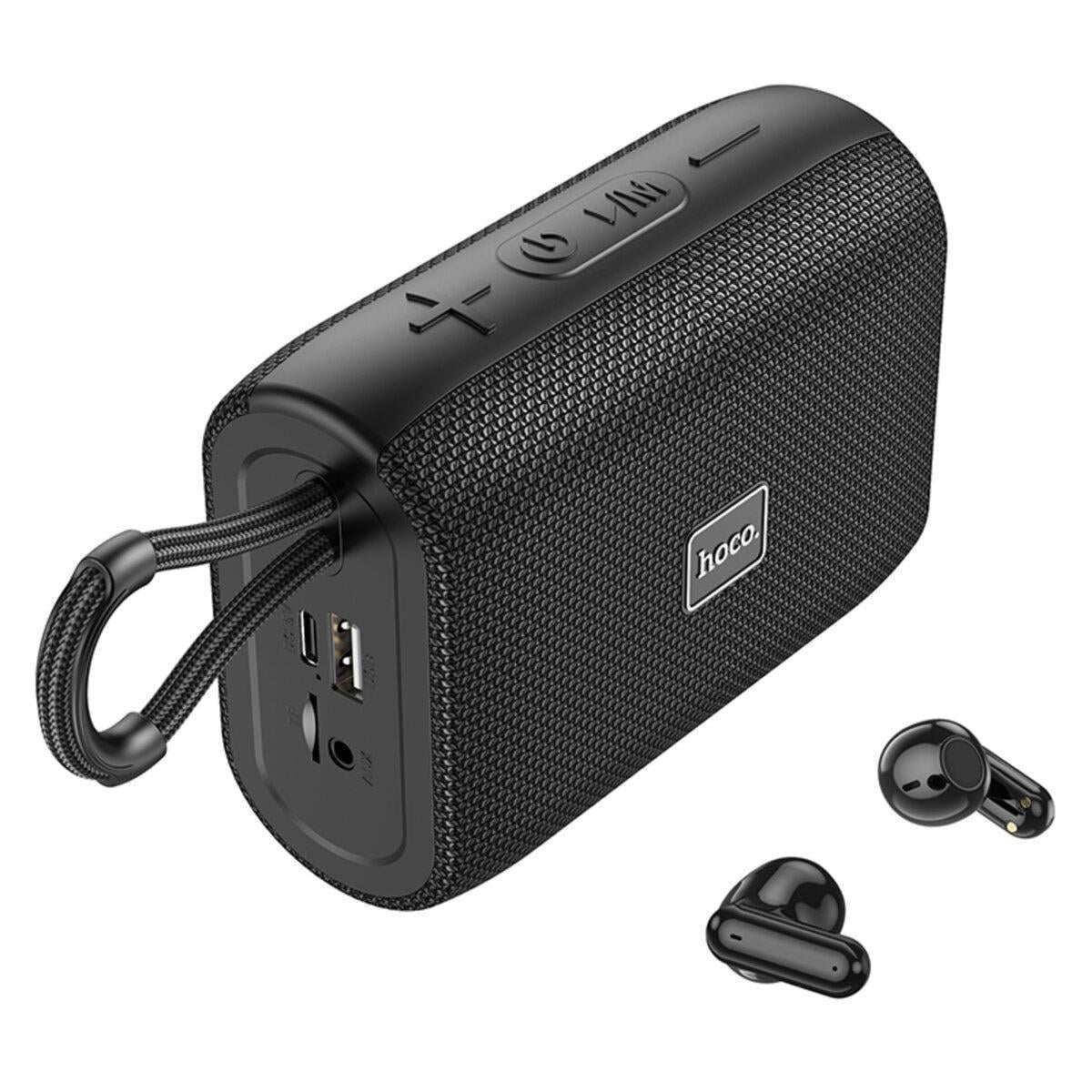 Портативная колонка HOCO HC15 Bluetooth Poise Sports Speaker With BT Headset с наушниками 2в1 Black (000046)